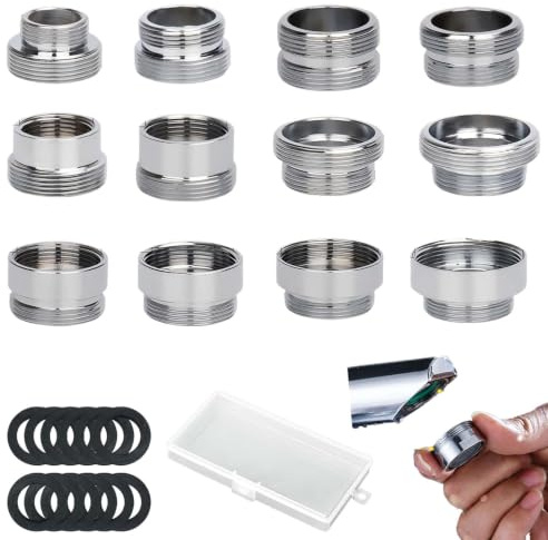 12 Pièces Adaptateur Robinet Cuisine Set FORMVERSITY, M22 Adaptateur Robinet Tuyau Arrosage Adaptateur Tuyau Arrosage Cuisine, Raccord Robinet Adaptateur pour Robinet Standard