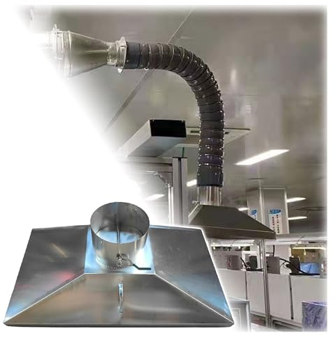 Hotte aspirante en acier inoxydable à haute efficacité – Collecteur de fumée industriel for le soudage, le travail des métaux et le contrôle de la poussière.(4(11cm),60x80cm)