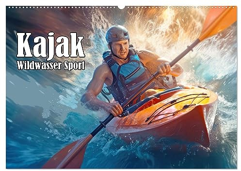 Kayak Wildwasser Sport (Wandkalender 2026 DIN A2 quer), CALVENDO Monatskalender: Mit dem Kajak in den Stromschnellen (CALVENDO Sport)
