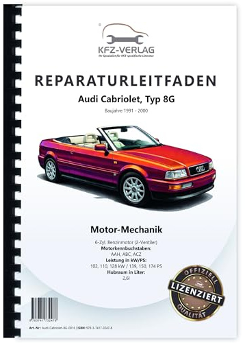 Audi Cabriolet 1991-2000 Benzinmotor 139-174 PS Mechanik Reparaturanleitung