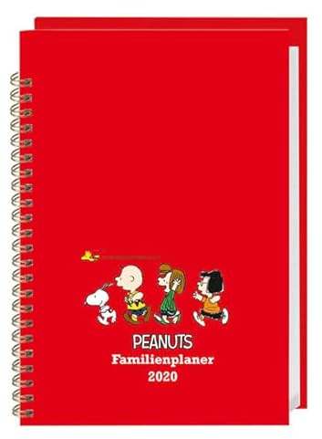 Peanuts Familienplaner Buch A5. Taschenkalender 2020. Wochenkalendarium. Spiralbindung. Format 15,2 x 23,2 cm