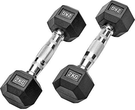 Bad Company I Kurzhanteln gummiert für Aerobic, Gymnastik und Fitness 4 Kg (2x2,0)