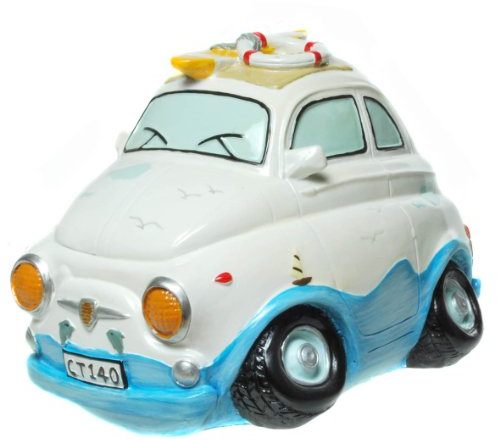 Kremers Schatzkiste Spardose - Mini Auto Urlaubskasse - Coole Strand Sparschwein Sparkasse Urlaub Geld Geschenk