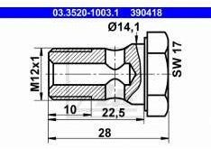 ATE 03.3520-1003.1 Hohlschraube