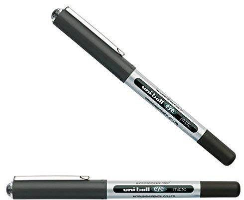 Uni-Ball UB-150 Eye Micro Tintenroller, Schwarz, 2 Stück Fine 0.5 mm Line schwarz