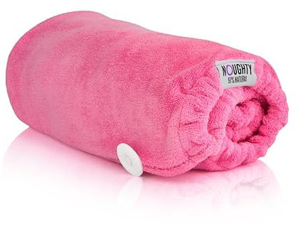 Noughty Handtuch aus 97 % natürlicher Mikrofaser, absorbiert schnell Feuchtigkeit, schnelltrocknend, reduziert Haarbruch und krauses Haar, Hot Pink