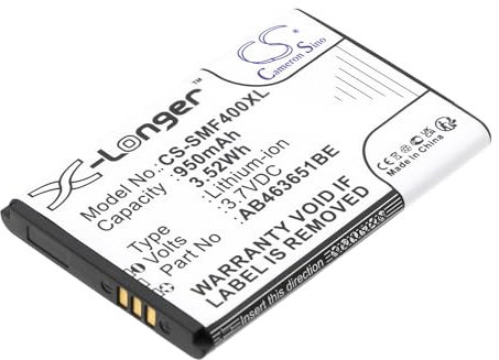 Rechargeable Battery 950mAh for Samsung GT-S3650, GT-C6112, S3650 Corby, GT-C3060, Genio QWERTY, GT-C3222