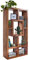 FineBuy Bücherregal Massiv-Holz Sheesham 90 x 180 cm Wohnzimmer-Regal Ablagefächer Design Landhaus-Stil Standregal Natur-Produkt Wohnzimmermöbel Unikat modern Massivholz-Möbel Echtholz Holzregal