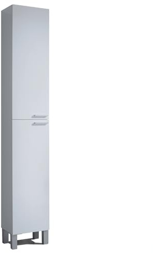 Direct Furniture Suppliers BALTIC - Tall 2 Door Bathroom Storage Cabinet for Toiletries and Towels (H: 182cm x W: 30cm x D: 25cm) (White)