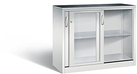 Werkzeugschrank mit Sichtfenster-Schiebetüren, 1 Boden, H1000xB1200xT500mm