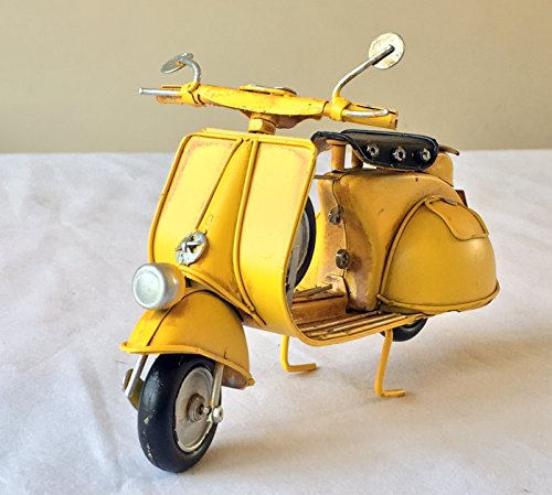 Yellow Vintage Retro Scooter Vespa Model 18cm long - great gift ornament for a shelf or a desk!