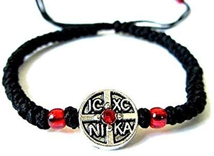 IconsGr christlich-orthodoxes Gebets-Armband, geflochten, Komboskini, handgefertigt, schwarz, BR2