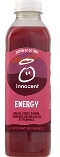 Innocent Super Smoothie Energy fraise cerise guarana et graine de lin - La brique de 750ml