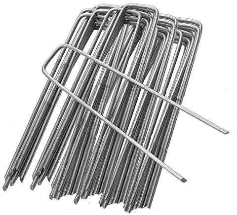 Estacas de fijación para jardín, alfileres de jardín, Grapas de Suelo para asegurar Telas antimalezas, muletón, Impermeables, Telas de Paisaje (30 Piezas)