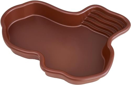 Baignoire pour Reptiles, Grande Piscine pour Tortues, Piscine pour Reptiles avec Rampe et Plate-Forme de baignade, Ornement d'aquarium pour Tortue, Dragon Barbu, Gecko pour Balcon, Cour (Sans Tube)