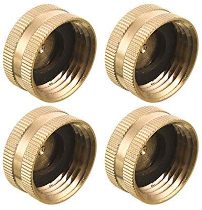 Hanobo 4-Pack Brass Female Garden Hose End Cap with Washers