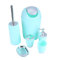 6 Stücke Badset Badezimmer Zubehör Set, Badezimmer Zubehör Set mit Tasse Zahnbürstenhalter Suppenhalter Händedesinfektionsflasche Mülleimer Toilettenbürste (Turkis)