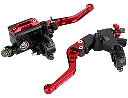 EVGATSAUTO Bremskupplungs-Master 1 Paar 22-mm-Universal-Motorradzylinder-Reservoirhebel(rot)