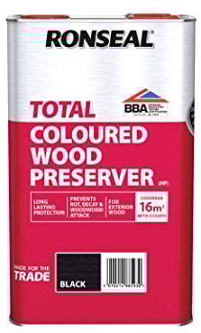 Ronseal RSLTTWPBL5L Trade Total Wood Preserver Black 5 Litre
