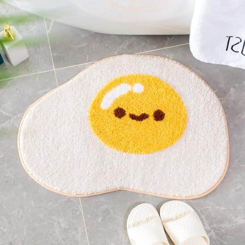 Niedlicher Badteppich Badematte für Badezimmer Rutschhemmender Weicher Badteppich für Duschen Niedlich Plüsch Mikrofaser Super-saugstark Plüschteppich für 45x65cm