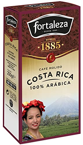 Café Fortaleza - Café Molido, Grandes Orígenes, Costa Rica, Variedades Arábicas, Compatible con Cafeteras Italianas, de Filtro y de Émbolo, Pack 250g x 4-1kg