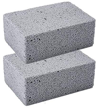 Bimsstein Reinigungs Grill Griddle Cleaning Brick Block, Grill Reinigungsstein, 2 STK Grillblock zum Reinigen von Grills oder Bratpfannen Wiederverwendbare Entkalkungssteine Ökologischer