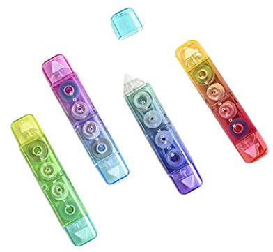 Ruban correcteur 2 en 1 dégradé de couleur et colle à points Kawaii Papeterie fantaisie Cadeau pour enfants Fournitures scolaires Bureau Design pratique et durable