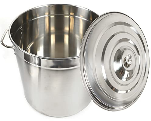 Pentola con coperchio, secchiello per zuppa in acciaio inox, pentola da cucina in acciaio inox, manico freddo, 40 cm, 50 l, 45 cm, 70 l, 40 cm, 50 litri
