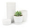 KINGLAKE 8 Piezas 10cm Maceta de plástico Maceta de Exterior Maceta de vivero para Interior Balcón, Oficina, Exterior, Blanco