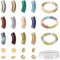 Craftdady 120 Stück klobige, gebogene Röhrenperlen, Stretch-Armbandherstellungs-Set, gemischte Edelstein-Acrylperlen, goldene, flache, runde Abstandshalter für Schmuckherstellung