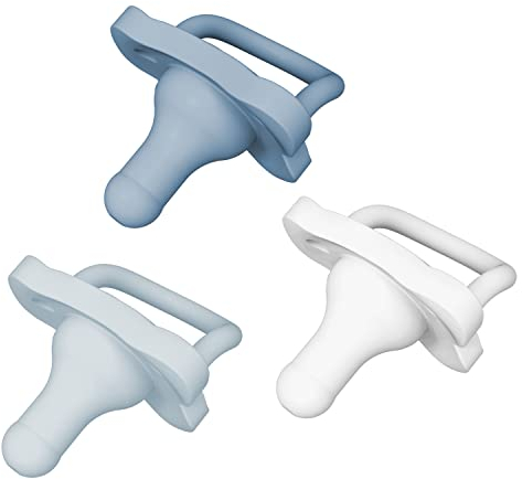 Dr. Brown's HappyPaci Schnuller aus 100% Silikon, 0-6m, BPA-frei, Weiß Blau Hellblau, 3er-Pack