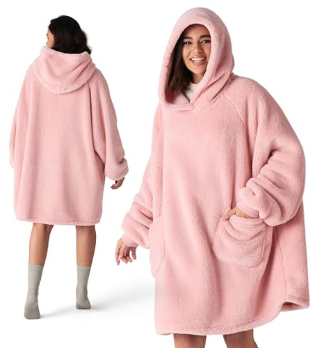 Bedsure Decke Hoodie für Damen und Herren, tragbare Decke für Erwachsene, flauschige Fleece-Kapuzendecke, ultraweich, gemütlich, übergroßer Überwurf-Kapuzenpullover