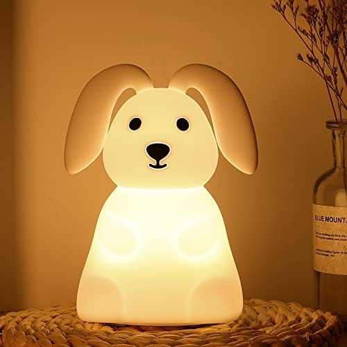 Nachtlicht Kinderzimmer, 7 Farbwechsel LED Tragbare Touch Kitty Lampe für Schlafzimmer (Bunny)
