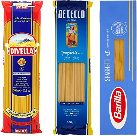 Nudeln kit Pasta De Cecco Barilla Divella Spaghetti Ristorante (12 X 500g) - Vorratspaket