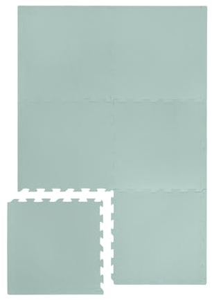 3 Sprouts Baby Play Mat - Kids Foam Puzzle Play Mat with Interlocking Foam Tiles for Baby Play Area, Kids Playroom - Safe, Non Toxic EVA Soft Floor Mats with Fun Puzzle Design - Seafoam Green