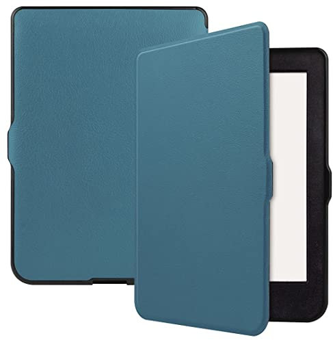 SATURCASE Coque pour Kobo Nia 6.0 2020, PU Cuir Silicone Flip Folio Ultra Mince Légère Housse de Protection avec Fonction de Veille/Réveil Automatique (Vert)