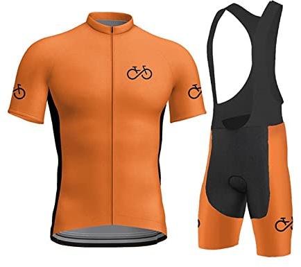 KAISUN Herren Radtrikot Set Fahrrad Rennrad Trikot Kurzarm mit 9D Gepolsterten Trägerhosen MTB Fahrradtrikot Atmungsaktiv und Schnell Trockend (Color : TYP-4, Size : M)