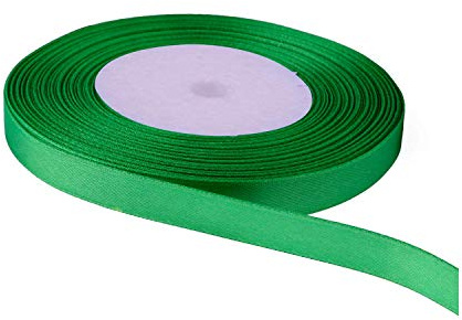Trimming Shop 15mm Double Sided Satin Ribbon 25 Metres Roll - 100% Polyester Craft Ribbon for Gift Wrapping, Bow Making, Sewing, Wedding Decoration, Hair Accessories & DIY Crafts, Bottle Green