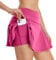 VUTRU Damen Tennisröcke Hohe Taille Tennis Skort mit Taschen Laufröcke Sport Golfrock mit Innenhose Hosenrock Pure rosa M