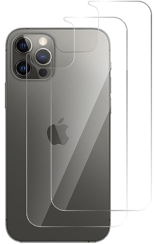 QUITECO Rückseite Schutzfolie für iPhone 12 [2 Stück] Schutz aus Gehärtetem Glas des Rückens