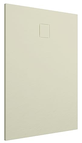 Piatto Doccia 90x120 cm Avorio Effetto Pietra Rettangolare in SMC Riducibile Samos