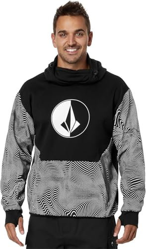 Volcom Herren Hydro Hooded Fleece Riding Hoodie, Black Print S5, Medium