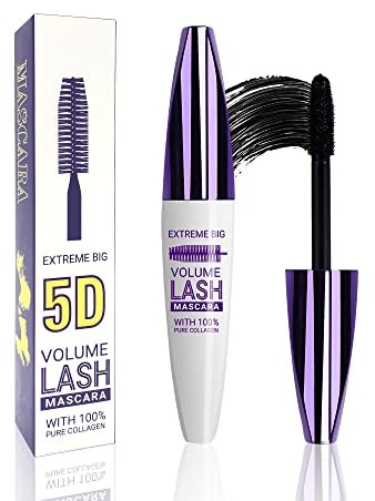 5D Mascara Volume et Longueur Noir, Mascara Extension de Cils Effet Volume, Waterproof et Longue Tenue avec Définition Précise, Not Blooming Eye Lashes Thick Curling Long, Maquillage pour Femmes-01#