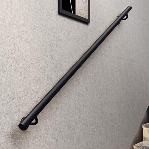 Pasamanos para Escaleras Interior Exterior Pasamanos de Pared de Hierro Negro Barandilla Escalera Antideslizante para Personas Mayores,Niños (60CM)