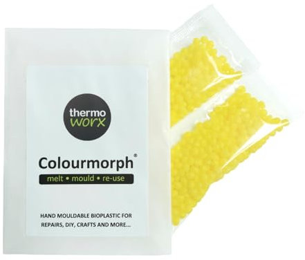 Thermoworx Colourmorph Handformbarer Mehrzweck-Thermoplast, zum Schmelzen, Formen und Wiederverwenden (Gelb)