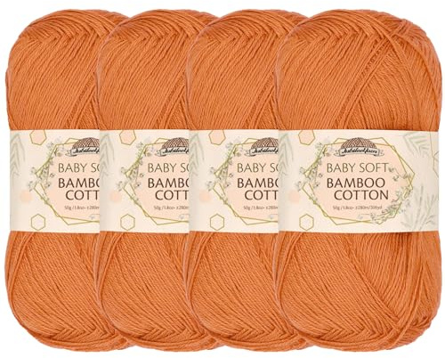 JubileeYarn Bamboo Cotton Sport Yarn - 50g/Skein - Sepia - 4 Skeins