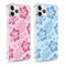 Foonary 2 Pack Clear Flower Print Phone Case for iPhone 12/iPhone 12 Pro 6.1,Soft Silicone with Pink Floral Design Aesthetics Transparent Pattern Cases,Shockproof Bumper Protector Cover Girls
