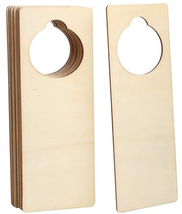 10 Stück Holz-Türknauf-Aufhänger, blanko, Holz-Türanhänger, Ausschnitte, unlackierte Holzaufhänger, Holzbrennen, Malerei, Schilder, Holzbasteln, Hängeschilder, Büro-Türhänger
