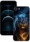DiaryTown Hülle Kompatibel mit iPhone SE 2022 / SE 2020 Hülle Silikon mit Tier Motiv Handyhülle Schwarz Case Cover Kratzfest Stoßfeste Kameraschutz Schutzhülle für iPhone 8 / iPhone 7 - Blau Gelb Löwe