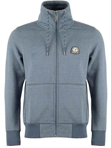 Roadsign Australia Herren Sweatjacke mit Streifenmuster und hohem Kragen, Zugkordel, Fronttaschen blau | L